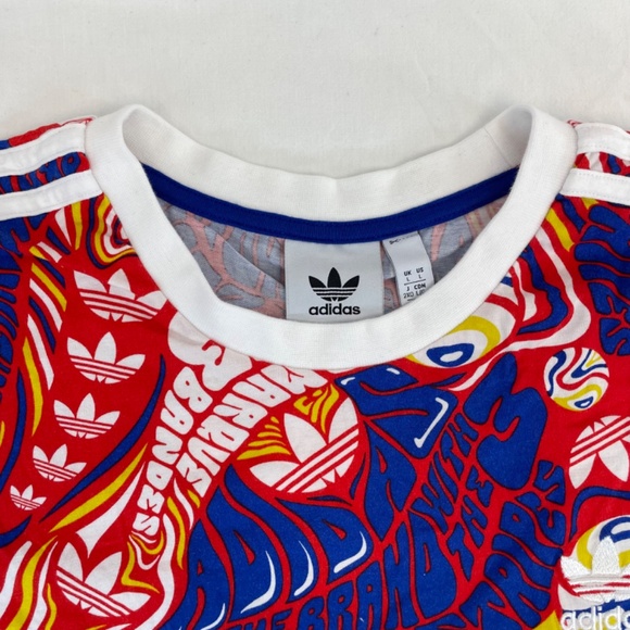 Adidas The Brand With The 3 Stripes Graphic T-Shirt Multicoloured Men’s Size Lar - Picture 9 of 15